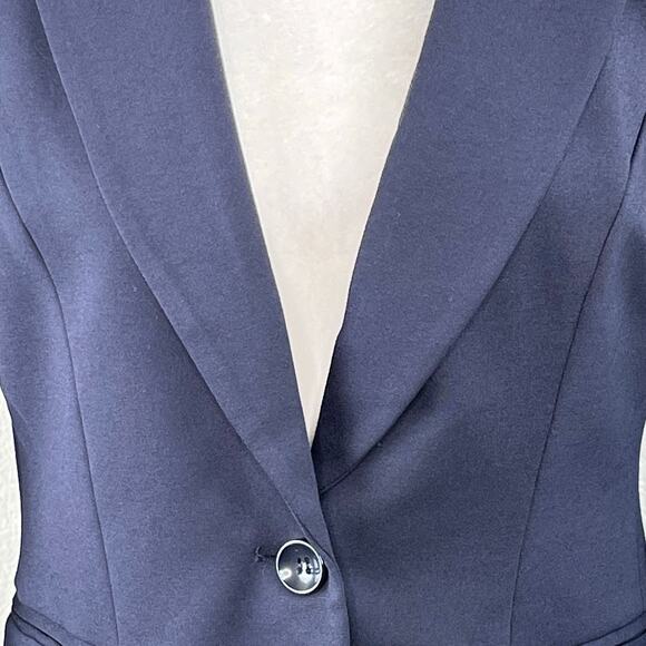 Magaschoni Navy Blue Single Breasted One Button Peak Lapel Blazer NWT Size 8 - Picture 6 of 13
